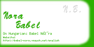 nora babel business card